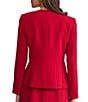 Kasper Round Neck Open Front Corded Contrast Piping Cardigan Blazer, Color:Fire Red/Black - Image 2