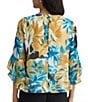 Kasper Ruffle 3/4 Sleeve Printed Blouse - Image 2