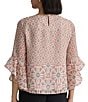 Kasper Ruffle 3/4 Sleeve Printed Blouse - Image 2