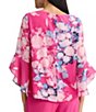 Kasper Ruffle Sleeve Printed Chiffon Blouse - Image 2