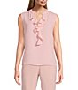 Kasper Ruffle Split V-neck Sleeveless Blouse,Specials : American Fashion Style Bags On Sale Kasper Ruffle Split V-neck Sleeveless Blouse,Specials : American Fashion Style Bags On Sale