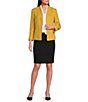 Kasper Seamed Crepe Open Front Jacket - Image 3