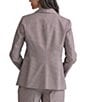 Kasper Shawl Collar Houndstooth One Button Blazer Jacket, Color:Black/Fire Red Multi - Image 2