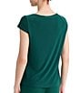 Kasper Short Sleeve Drape Neck Jersey Top - Image 4