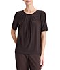 Kasper Short Sleeve Solid Jersey Top - Image 3