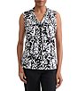Kasper Sleeveless Knot Front Printed Blouse - Image 1