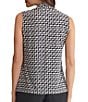 Kasper Sleeveless Knot Front Sleeveless Printed Jersey Knit Blouse, Color:Black/Vanilla Ice - Image 2
