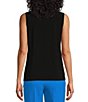 Color:Black - Image 2 - Sleeveless Knot Front V-Neck Top