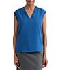 Kasper Sleeveless Pleated Neck Top - Image 1