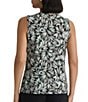 Kasper Sleeveless Printed Pleated Neck Blouse - Image 2