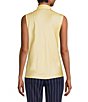 Color:Pale Yellow - Image 2 - Sleeveless Tie Front Blouse