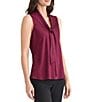 Kasper Sleeveless Tie Front V-Neck Blouse, Color:Dark Red - Image 3