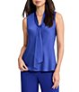 Kasper Sleeveless Tie Neck Blouse - Image 1