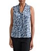 Kasper Sleeveless Tie Neck Blouse - Image 1