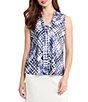 Kasper Sleeveless Tie Neck Blouse - Image 1
