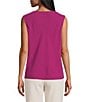 Kasper Solid Crepe Cowl Neck Sleeveless Drape Top, Color:Cerise - Image 2