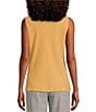 Color:Honey Comb - Image 2 - Solid Crepe Knit Tie Neck Sleeveless Coordinating Blouse
