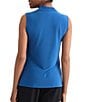 Kasper Solid Tie Neck Sleeveless Blouse - Image 4