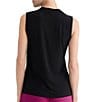 Kasper Solid Tie Neck Sleeveless Blouse - Image 2