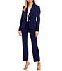 Kasper Sophie Two Button Notch Lapel Long Sleeve Crepe Blazer, Color:Kasper Navy - Image 4