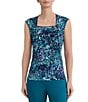 Kasper Square Neck Dotted Jersey Top - Image 1