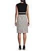 Kasper Stretch Crepe Crew Neck Sleeveless Tweed Sheath Dress, Color:Black Multi - Image 2