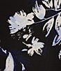 Color:Black/California Sky Multi - Image 4 - Stretch Crepe Floral Print Cowl Neck Cap Sleeve Top
