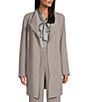 Kasper Stretch Crepe Long Sleeve Open Front Drape Jacket, Color:Pebble - Image 1