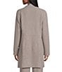 Kasper Stretch Crepe Long Sleeve Open Front Drape Jacket, Color:Pebble - Image 2