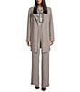 Kasper Stretch Crepe Long Sleeve Open Front Drape Jacket, Color:Pebble - Image 3
