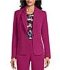 Kasper Stretch Crepe Notch Collar Long Sleeve Blazer, Color:Cerise - Image 1
