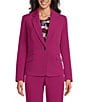 Kasper Stretch Crepe Notch Collar Long Sleeve Blazer, Color:Cerise - Image 4
