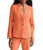 Kasper Stretch Crepe Notched Long Sleeve Jacket - Image 1