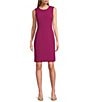Kasper Stretch Crepe Princess Seam Sheath Dress, Color:Cerise - Image 1