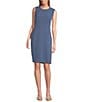 Kasper Stretch Crepe Princess Seam Sheath Dress, Color:Blue Heron - Image 1