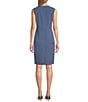 Kasper Stretch Crepe Princess Seam Sheath Dress, Color:Blue Heron - Image 2