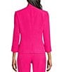 Color:Pink Perfection - Image 2 - Stretch Crepe Welt Pocket Long Sleeve Jacket