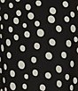 Color:Black/Vanilla Ice - Image 3 - Stretch Dot Print Crew Neckline Short Sleeve Fit and Flare Midi Dress
