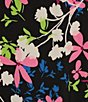 Color:Black/Pink Perfection Multi - Image 4 - Stretch Floral Print Split V Neckline 3/4 Flutter Sleeve Tunic