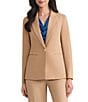 Kasper Stretch Twill One Front Button Peak Lapel Jacket, Color:Soft Sand - Image 1