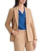 Kasper Stretch Twill One Front Button Peak Lapel Jacket, Color:Soft Sand - Image 3