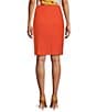 Kasper Textured Side Zip Coordinating Pencil Skirt, Color:Papaya - Image 2