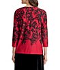 Kasper Three Quarter Sleeve Keyhole Neck Top - Image 2