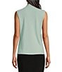 Color:Sea Glass - Image 2 - Tie Front Neck Sleeveless Blouse