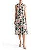 Kasper Tie Front Printed Clip Dot Midi Dress - Image 1