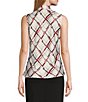 Color:Vanilla Ice Multi - Image 2 - Vanilla Ice Print Sleeveless Tie Front Tank Top