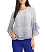 Kasper Tiered Ruffle Sleeve Pullover Blouse - Image 3