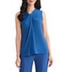 Kasper V-Neck Knot Front Sleeveless Blouse - Image 1