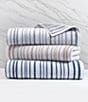 Color:Denim Blue/White - Image 3 - Hudson Striped Bath Towel