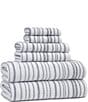 Color:Grey/White - Image 1 - Hudson Striped Bath Towel
